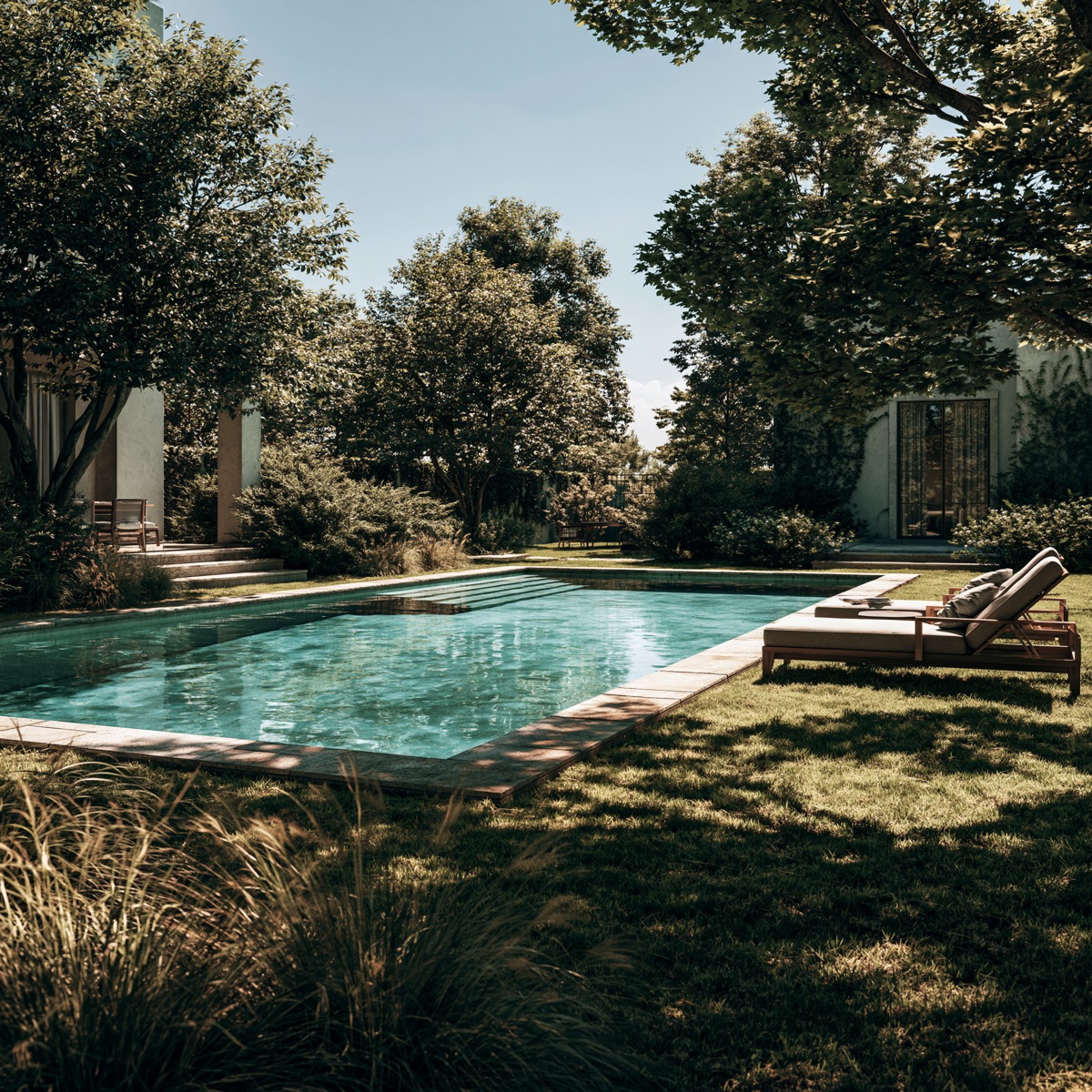 Pool in a landscaped Southlake backyard